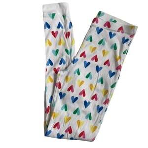 Primary Rainbow Split Hearts PJ Pants White - Size 14